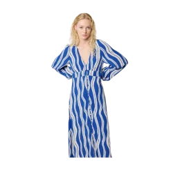 Outlet Fabienne Chapot Ana Dress - Cosy White/Cobalt