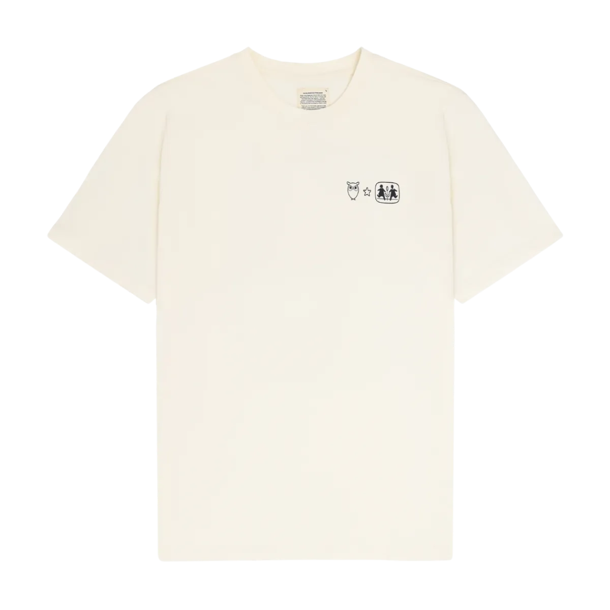 Knowledge Cotton Apparel Back Print T-hirt - Egret