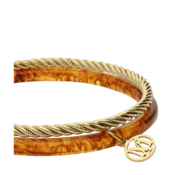 Hot My Jewellery Bangle Set Thin Brown - Gold
