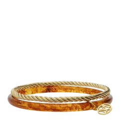 Hot My Jewellery Bangle Set Thin Brown - Gold