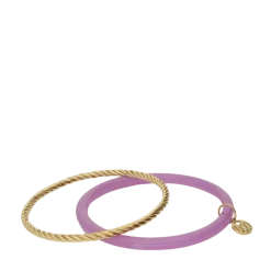 New My Jewellery Bangle Set Thin Lila - Gold