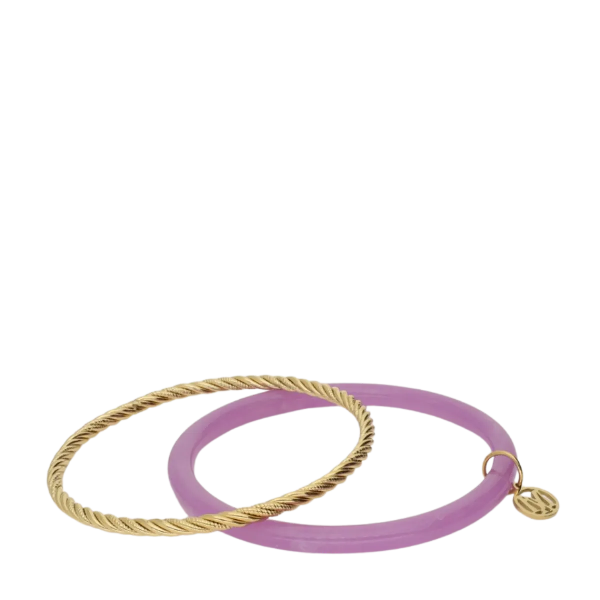 New My Jewellery Bangle Set Thin Lila - Gold