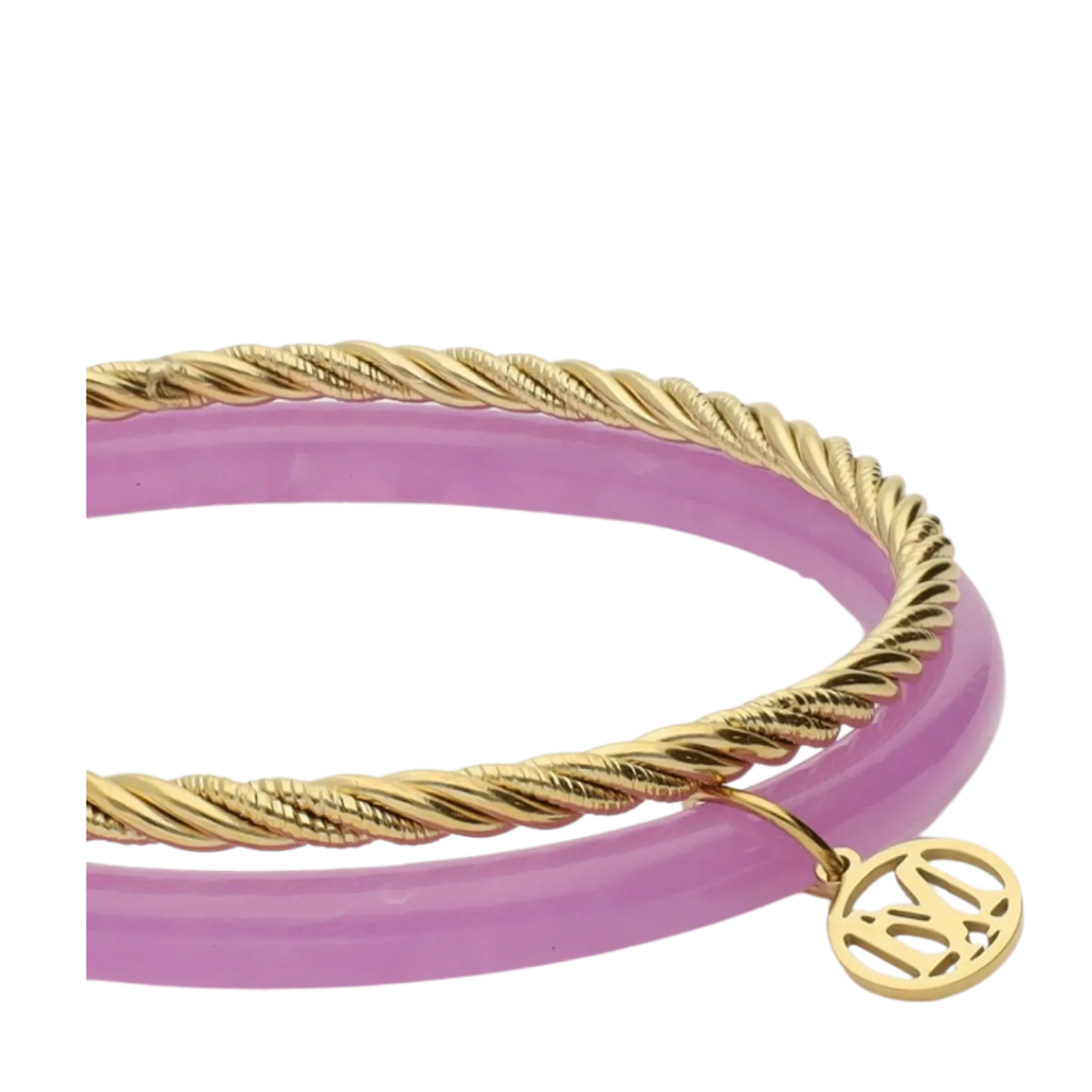 New My Jewellery Bangle Set Thin Lila - Gold