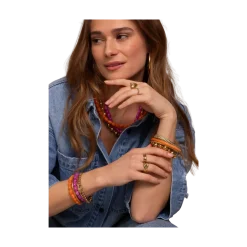 Online My Jewellery Bangle Set Thin Orange - Gold