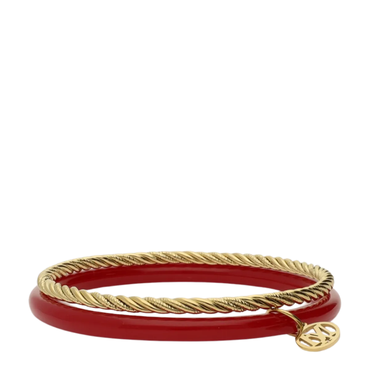 New My Jewellery Bangle Set Thin Red - Gold