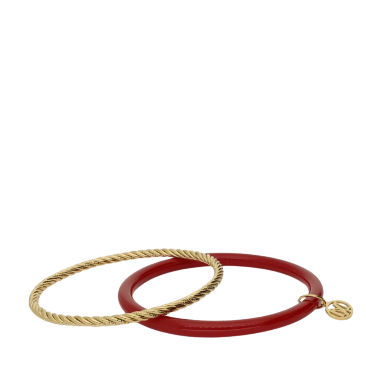 New My Jewellery Bangle Set Thin Red - Gold