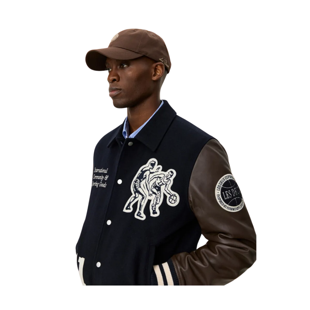 Sale Les Deux Basket Varsity Woo Jacket - 460 Dark Navy Bue