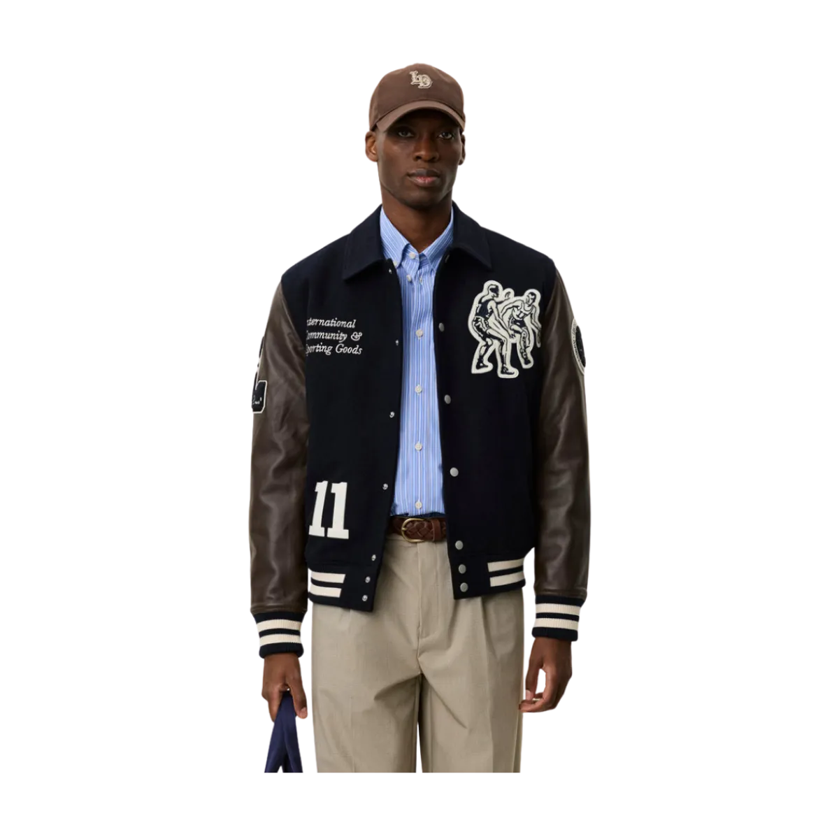 Sale Les Deux Basket Varsity Woo Jacket - 460 Dark Navy Bue