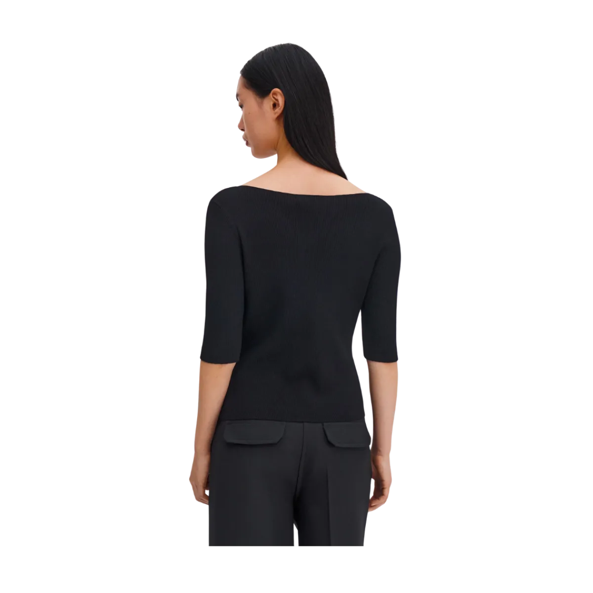 Hot Filippa K Boatneck Rib Top - Black