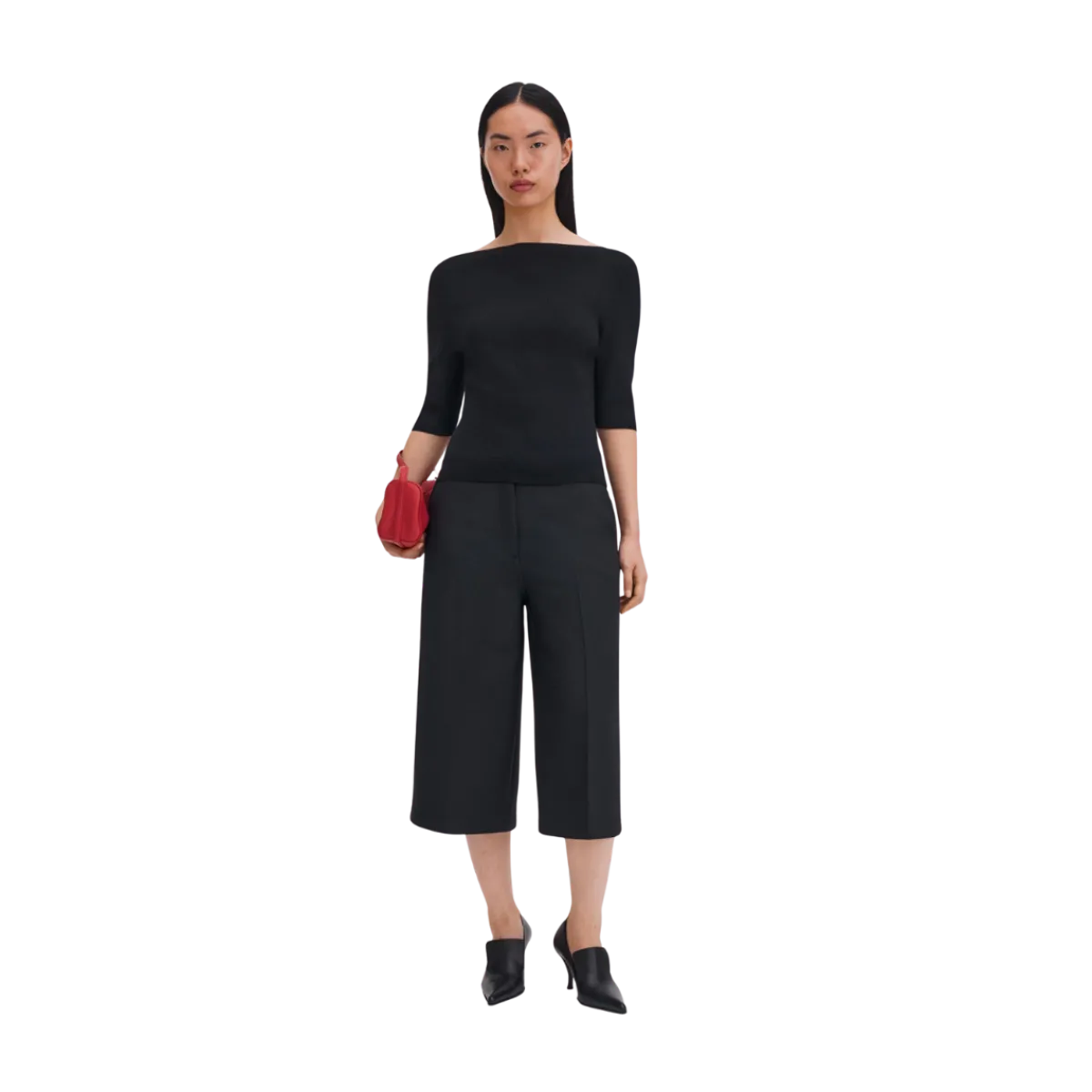 Hot Filippa K Boatneck Rib Top - Black