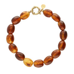 Discount My Jewellery Bracelet Beads Brown - Gold