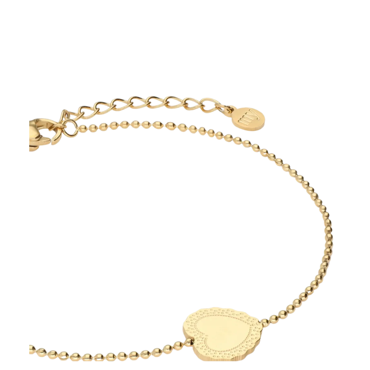 Discount My Jewellery Bracelet Heart Pendant - Gold