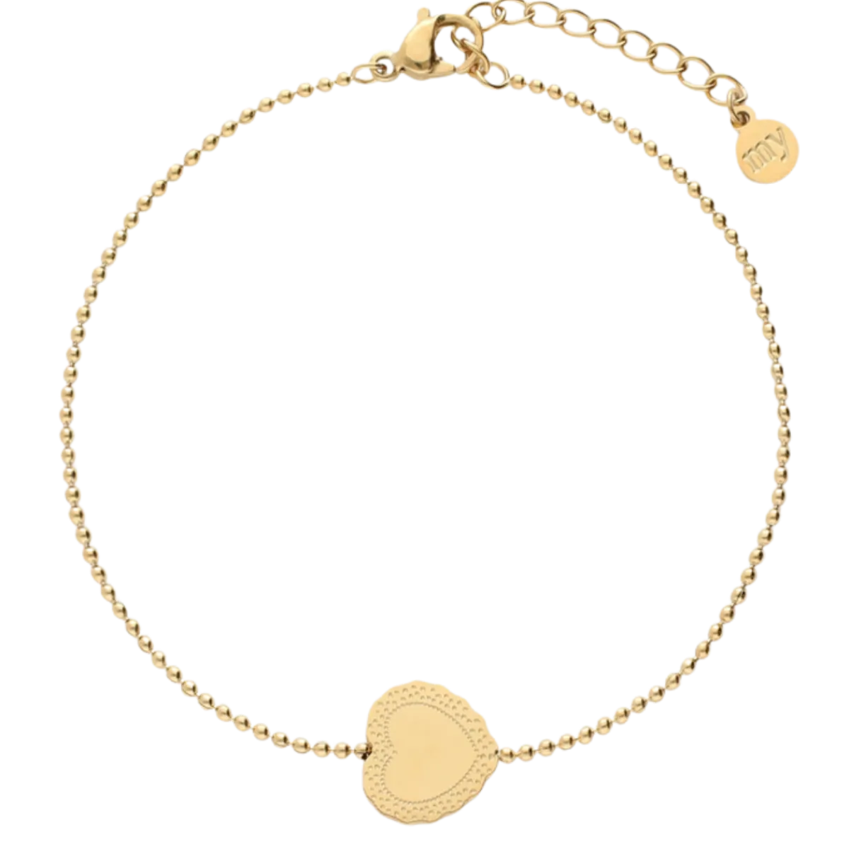 Discount My Jewellery Bracelet Heart Pendant - Gold
