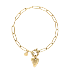 Hot My Jewellery Bracelet Pearls & Heart - Gold
