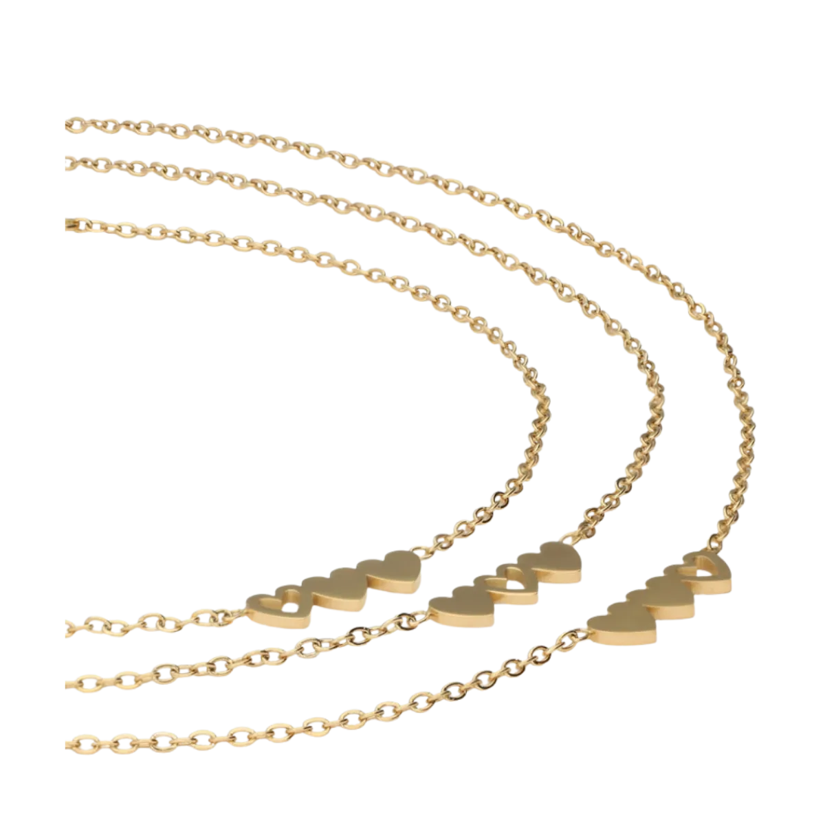 Online My Jewellery Bracelet Set 3 Hearts - Gold