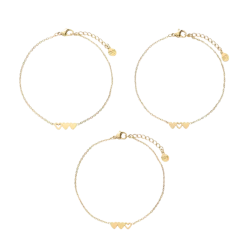 Online My Jewellery Bracelet Set 3 Hearts - Gold