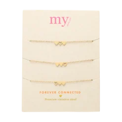 Online My Jewellery Bracelet Set 3 Hearts - Gold