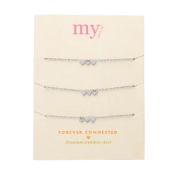 Discount My Jewellery Bracelet Set 3 Hearts - Silver