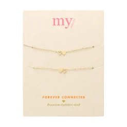 New My Jewellery Bracelet set two hearts - Gold
