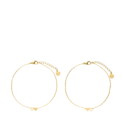 New My Jewellery Bracelet set two hearts - Gold