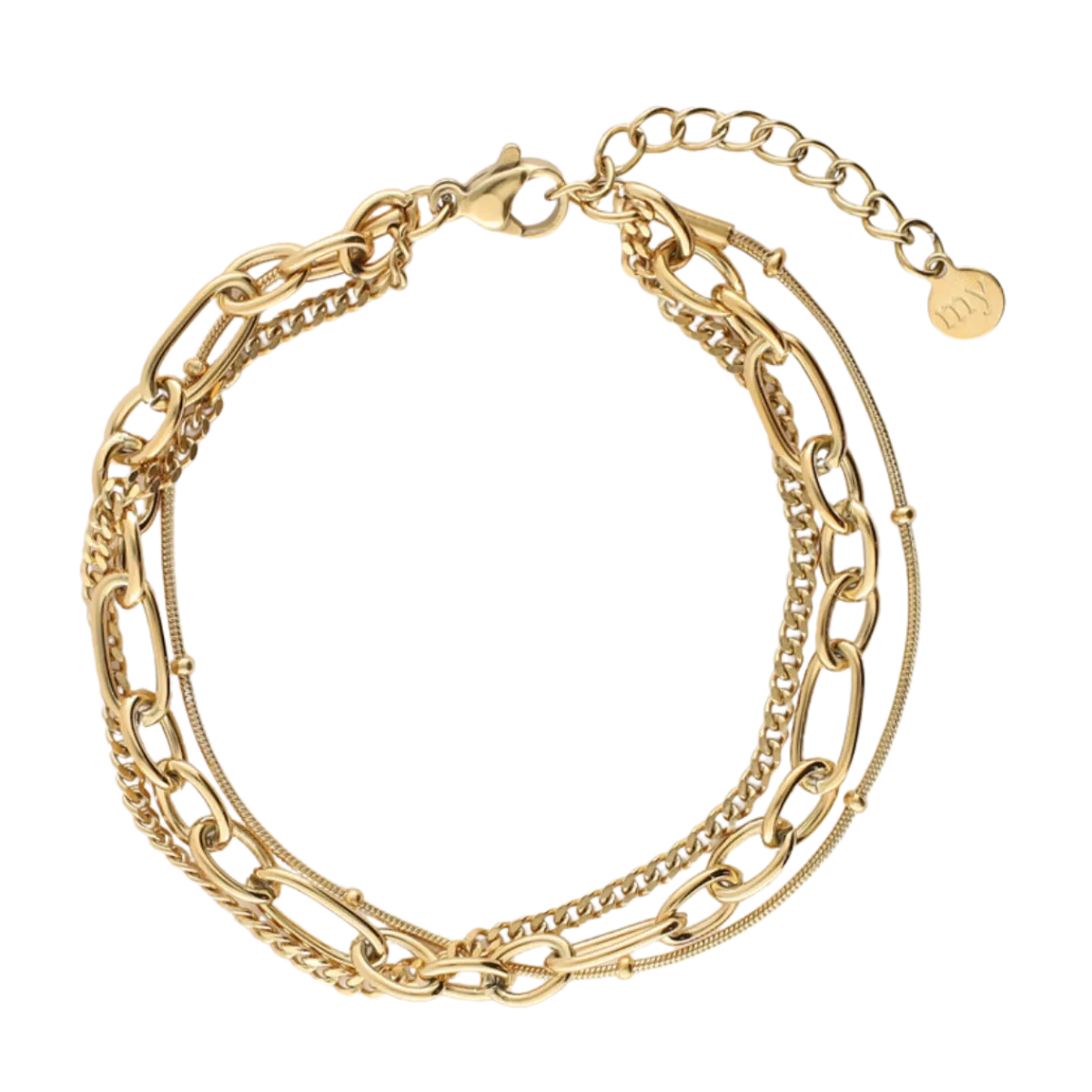 Online My Jewellery Bracelet three-layered balls - Gold