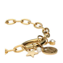 Online My Jewellery Bracelet with charms & pearl - Gold