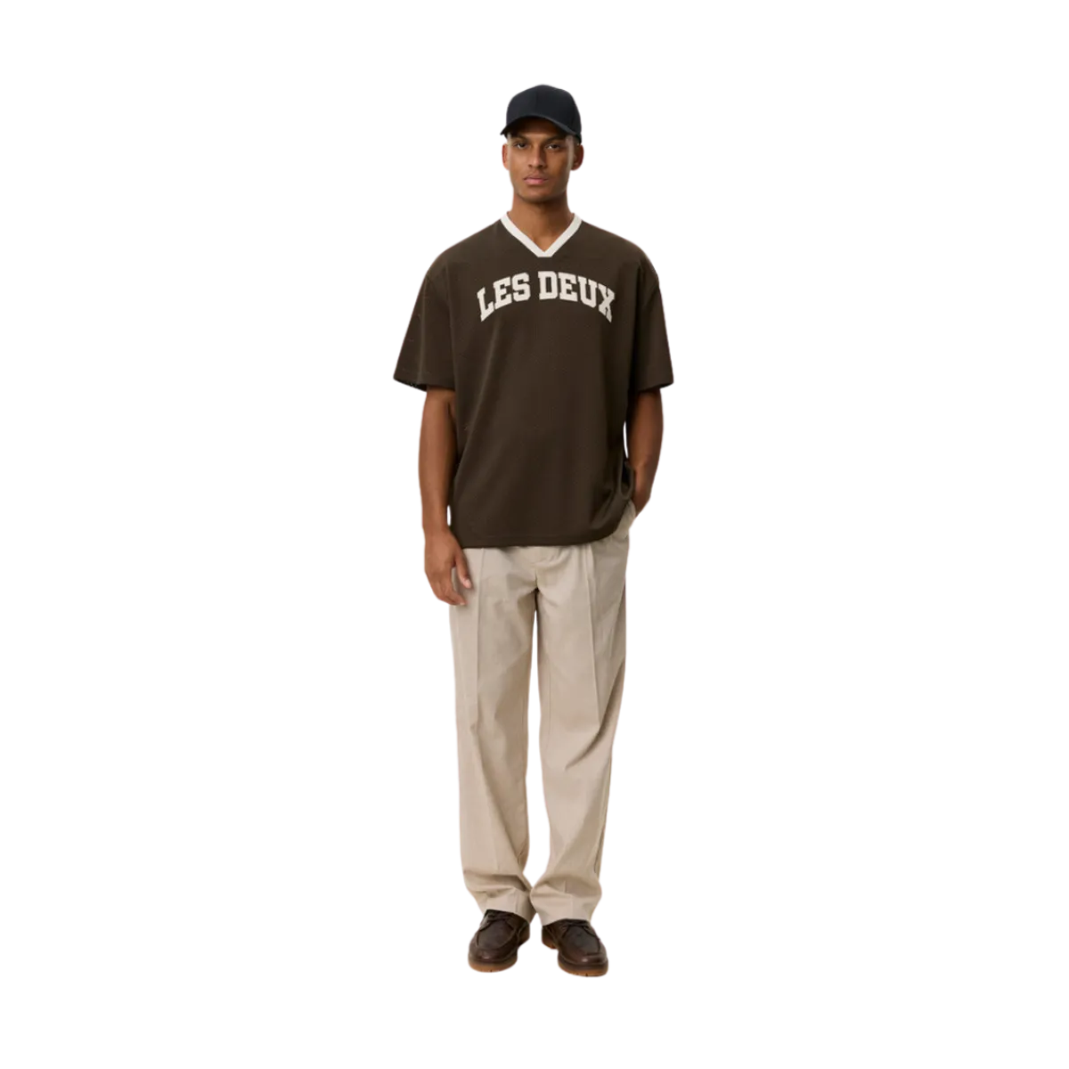 Discount Les Deux Bronson Mesh T-Shirt - Turkish Coffee Brown