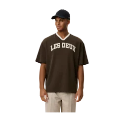 Discount Les Deux Bronson Mesh T-Shirt - Turkish Coffee Brown