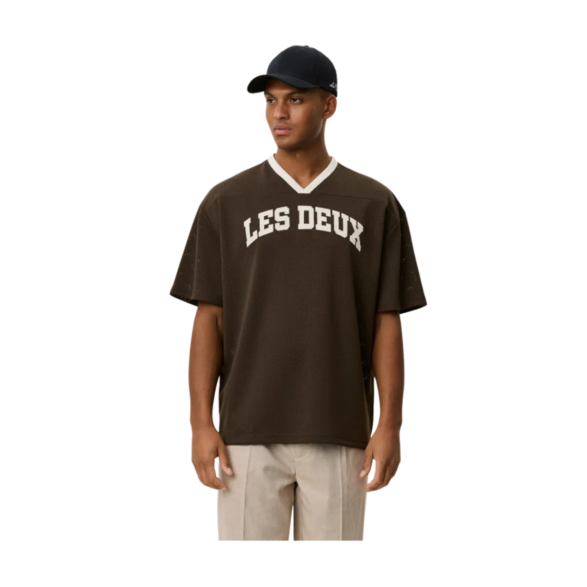Discount Les Deux Bronson Mesh T-Shirt - Turkish Coffee Brown