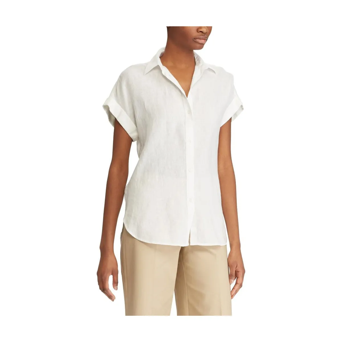 New Lauren Broono hort eeve hirt - White