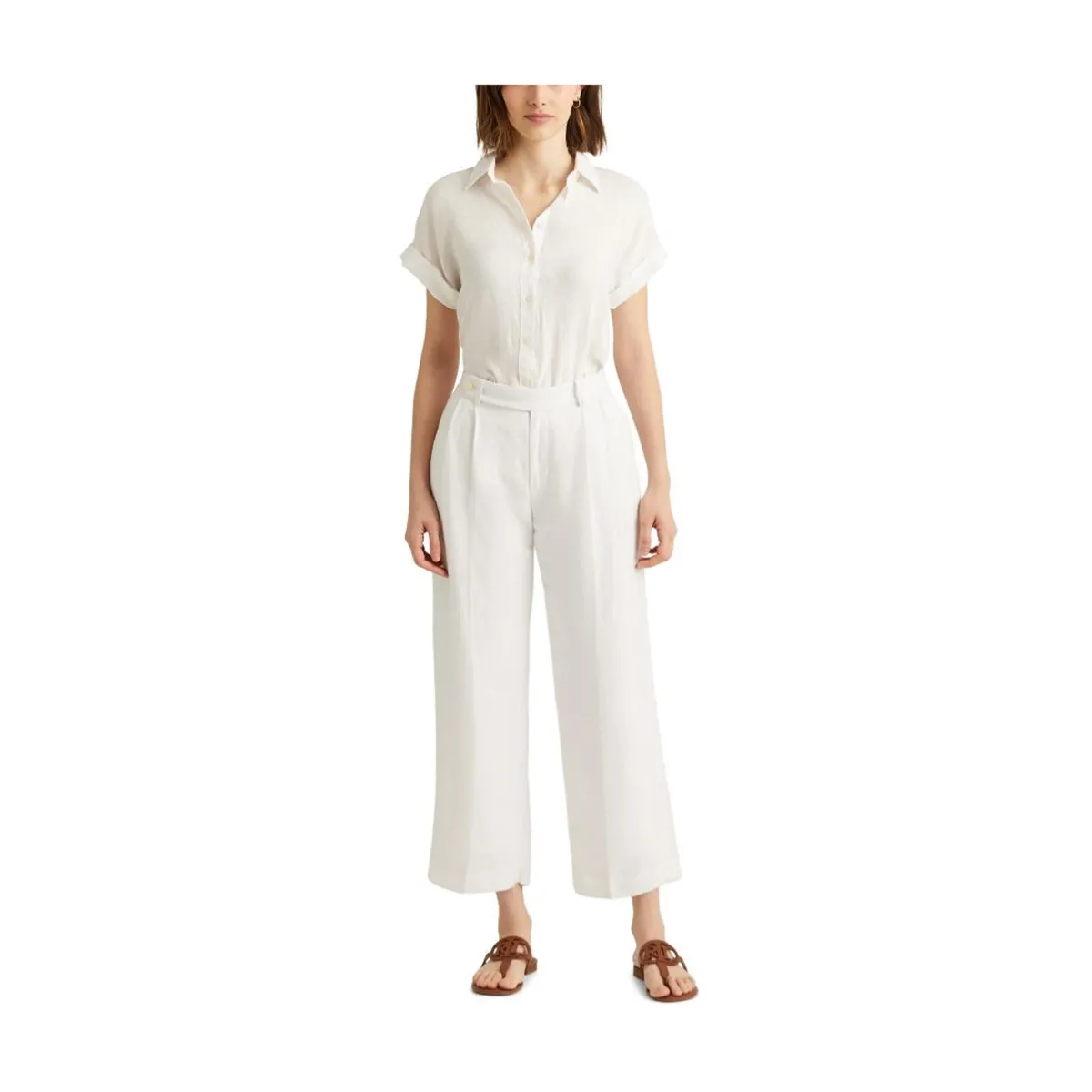 New Lauren Broono hort eeve hirt - White