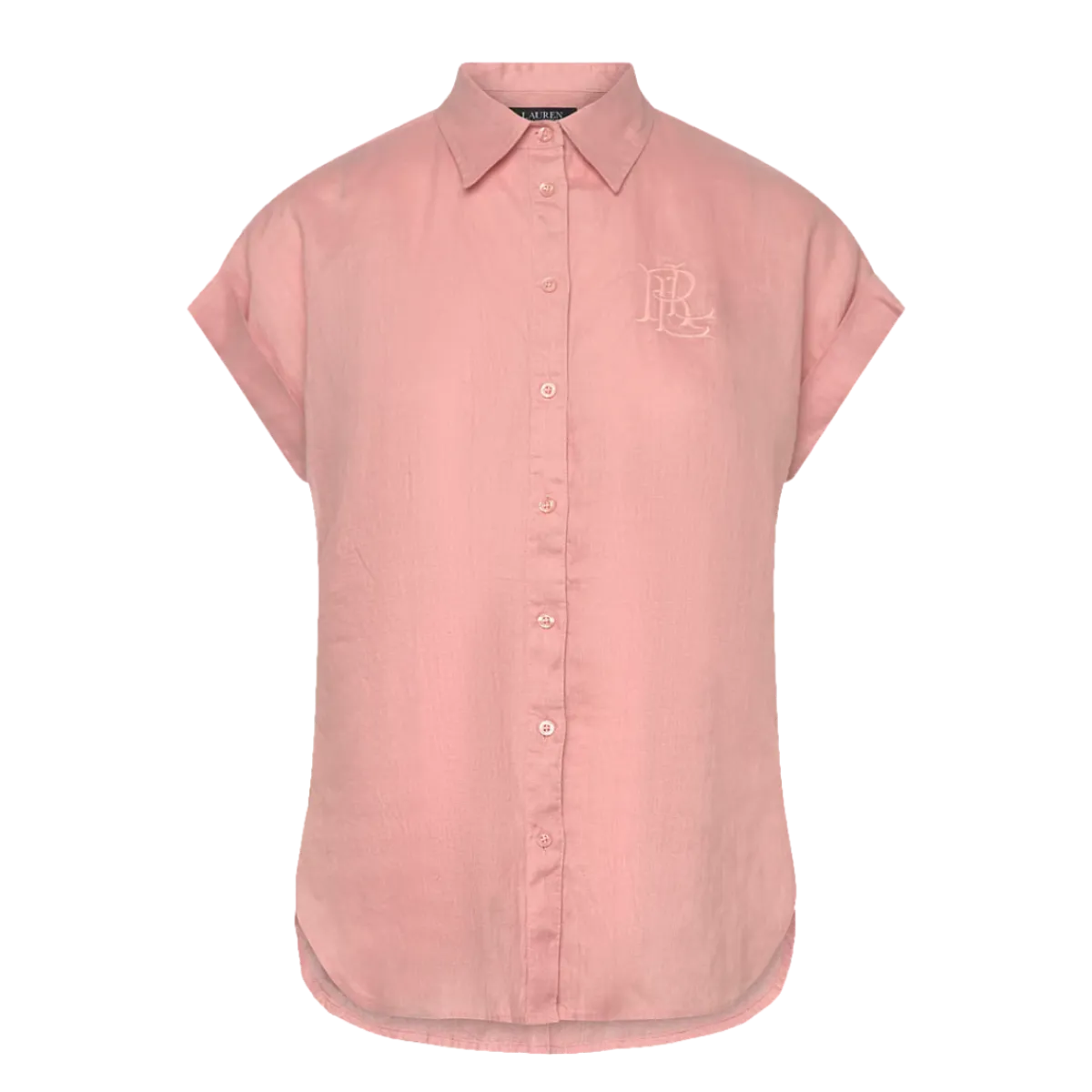 Hot Lauren Broono SS Button Front Shirt - Pink