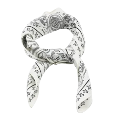New Seven/East Budapest silk scarf w stars - White
