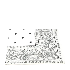 New Seven/East Budapest silk scarf w stars - White