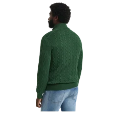 Clearance Gant Cabe Knit Haf-Zip weater - Foret Green