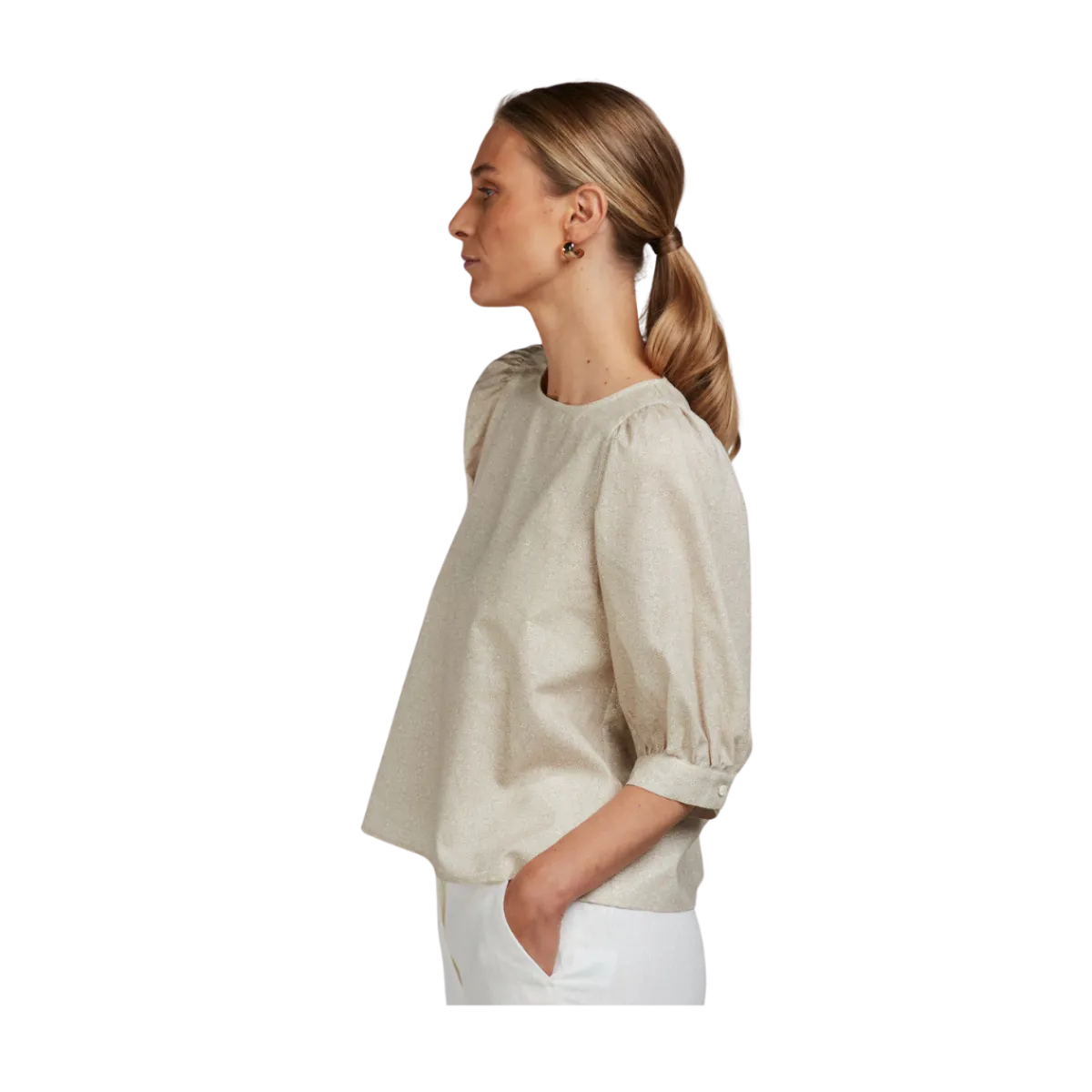 Sale Stenströms Carmen Blouse - Beige pattern