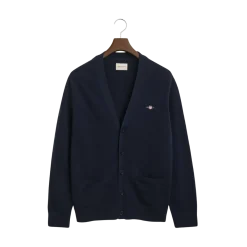 New Gant Casual Cotton Cardigan - 433 Evening Blue