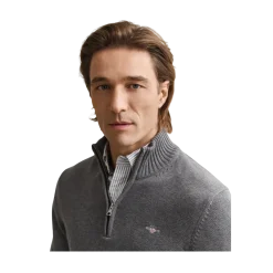 Best Gant Caua Cotton Hafzip - Dark Grey eange