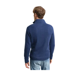 Outlet Gant Casual Cotton Halfzip - Dark Jeansblue Melange