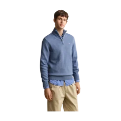 Outlet Gant Caua Cotton Hafzip - Denim Bue Meange