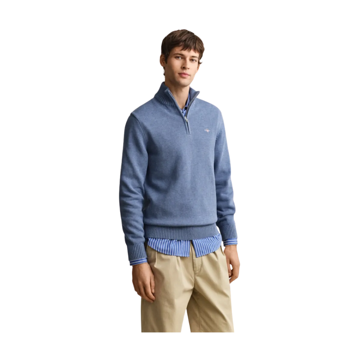 Outlet Gant Caua Cotton Hafzip - Denim Bue Meange