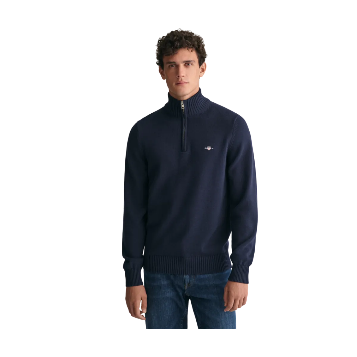 Outlet Gant Caua Cotton Hafzip - Evening Bue
