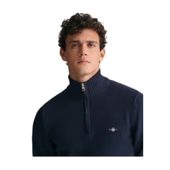 Outlet Gant Caua Cotton Hafzip - Evening Bue