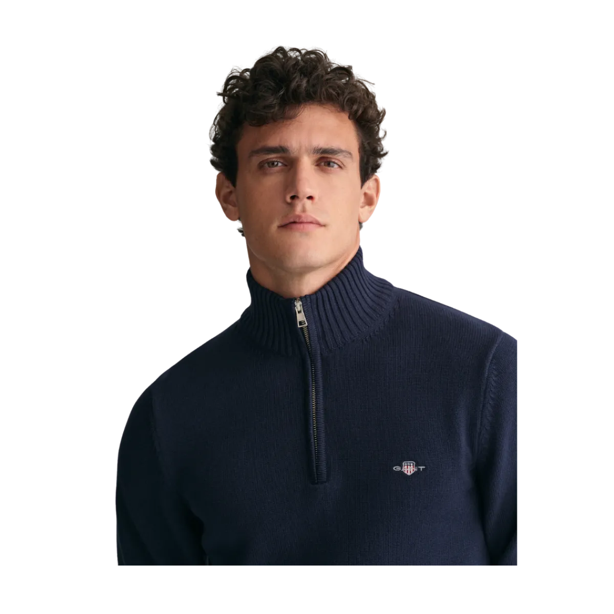 Outlet Gant Caua Cotton Hafzip - Evening Bue