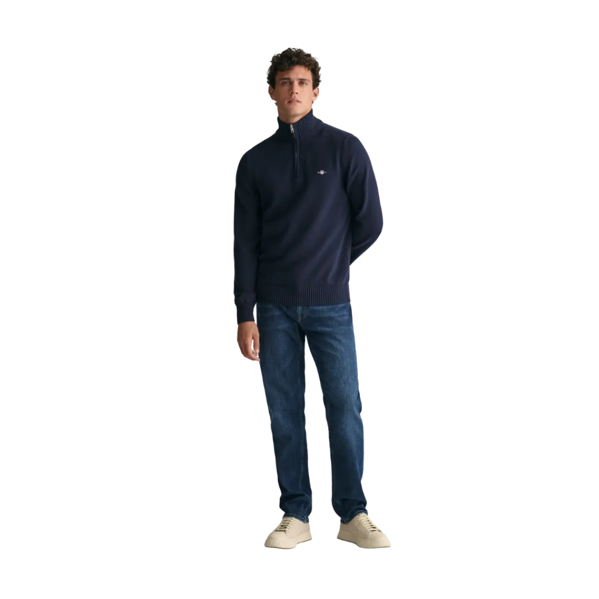 Outlet Gant Caua Cotton Hafzip - Evening Bue