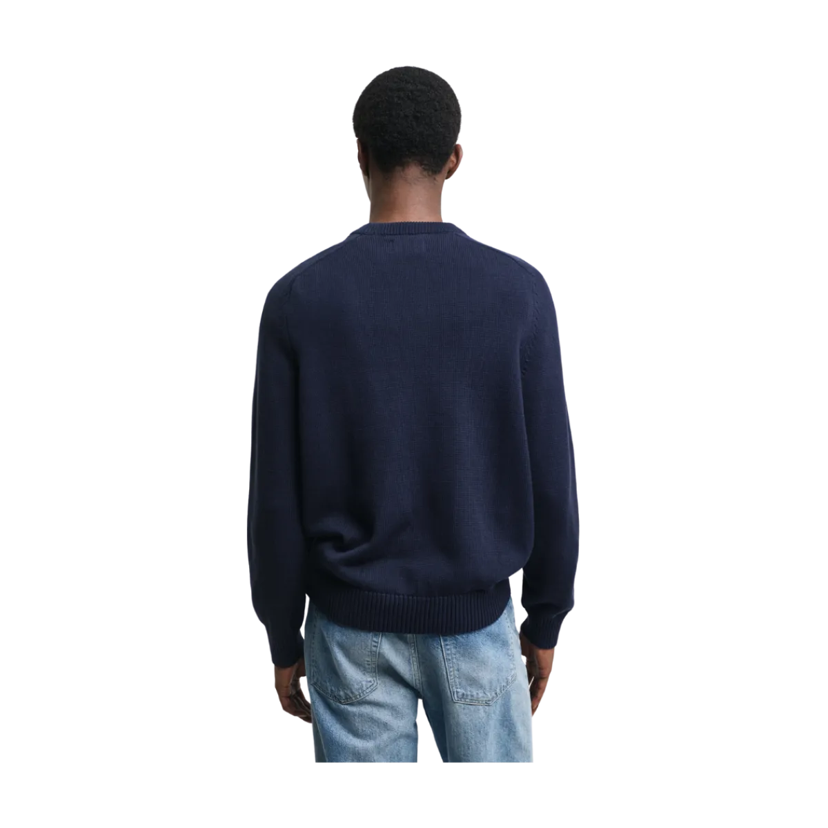 Gant CASUAL COTTON SADDLE C-NECK - Blue
