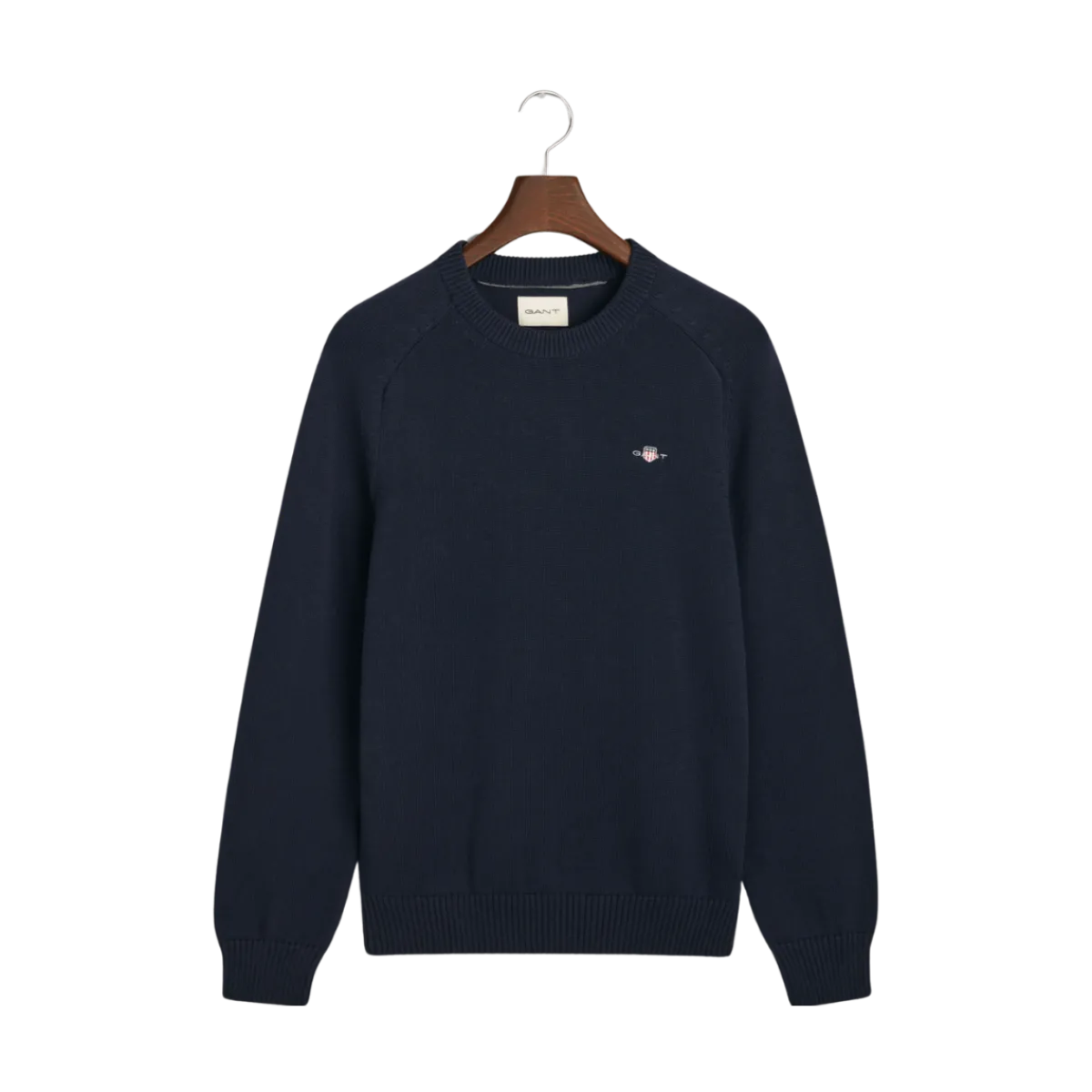 Gant CASUAL COTTON SADDLE C-NECK - Blue