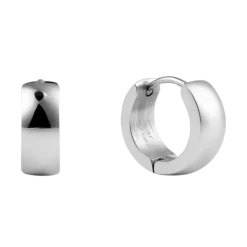 Best Mockberg Chunky Silver Hoops Small - Silver