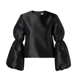 Clearance Malina Cia Double Pouf Sleeve Blouse - Black