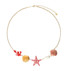 Discount My Jewellery Ciao Necklace with Shells and Pearl - Gold